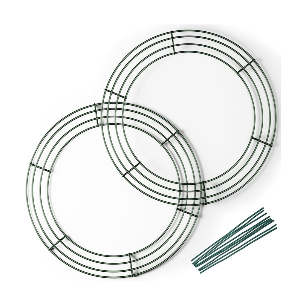 2-Pack 12 Inch Wire Wreath Frame, Round Metal Wreath Form