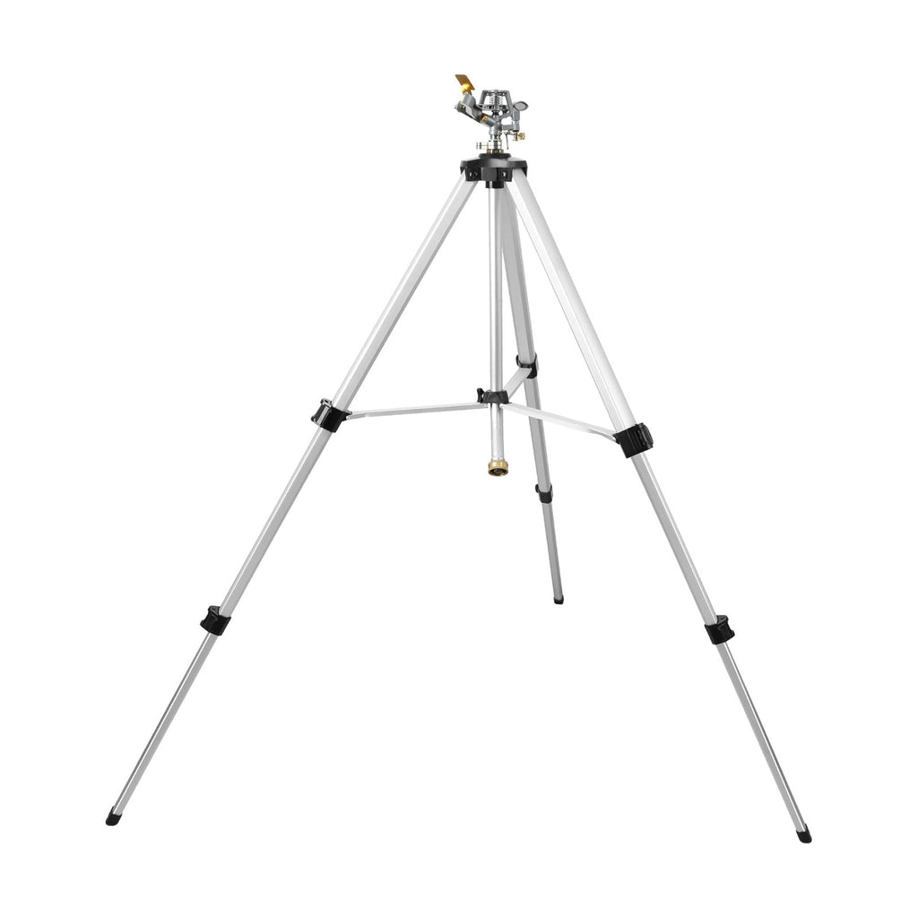 STYDDI Heavy Duty Impact Sprinkler on Tripod Base, Extra Tall Metal Pulsating Telescoping Tripod Sprinkler for Large