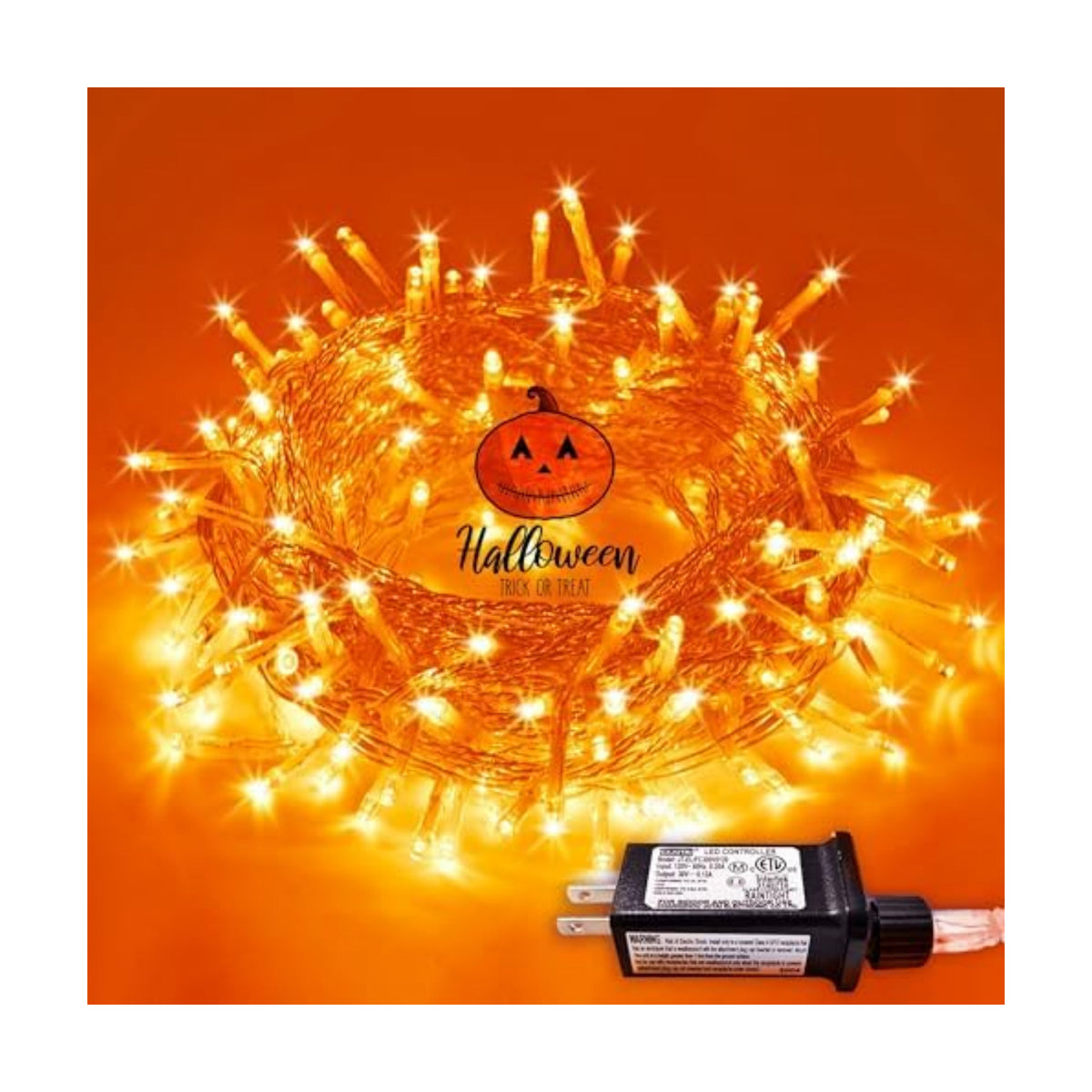 JMEXSUSS 200 LED Orange Halloween Lights Outdoor Indoor Fall Lights Plug in