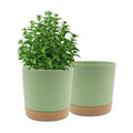 QCQHDU 10 inch Plant Pot, 2 Pack Planters for Indoor Plants with Drainage Holes & Saucer, Outdoor Flower Pots Home Garden Modern Decor