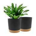 QCQHDU 10 inch Plant Pot, 2 Pack Planters for Indoor Plants with Drainage Holes & Saucer, Outdoor Flower Pots Home