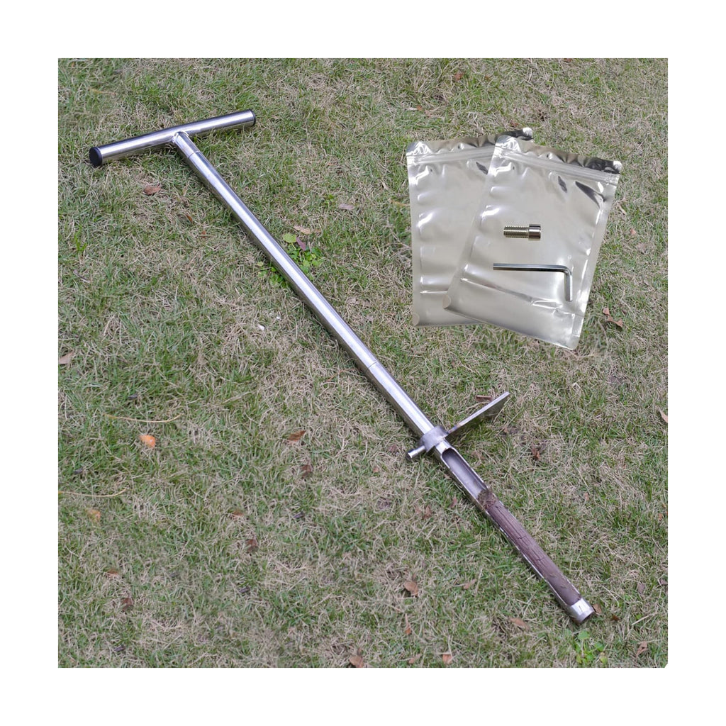 36" Soil Probe, Stainless Steel Soil Sampler Probe with Foot Pedal and Reusable Sample Bags, Soil Test Kits for Lawn