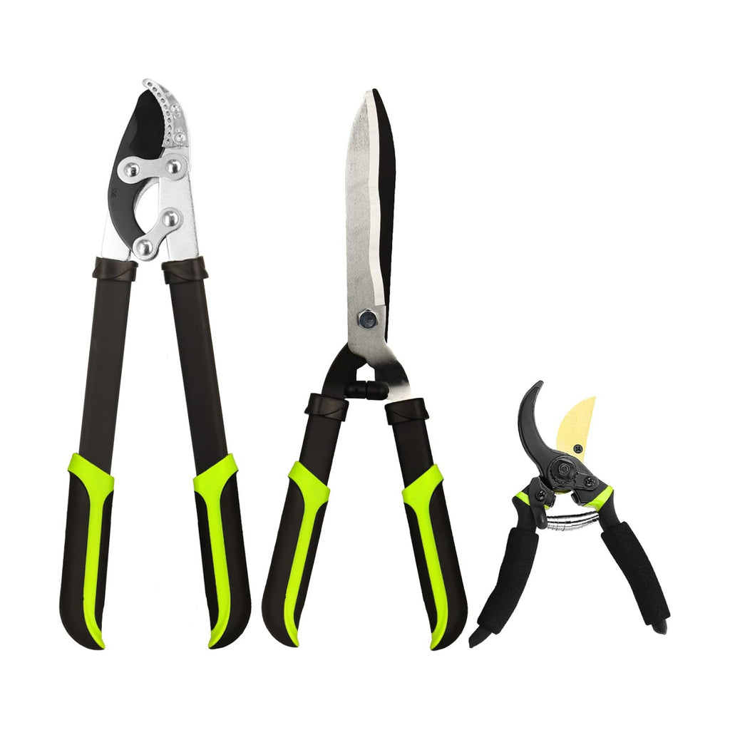 YRTSH Loppers Hedge Clippers & Pruners Combo Set 3-Piece Hedge Shears | Sharp Tree Trimmer Branch Cutter for Yard, Lawn