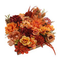 Artificial Flowers 25pcs Real Looking Red Silk Fake Flowers Combo with Stems for DIY Wedding Bouquets Bridal Shower Centerpieces Party Decorations (Orange)