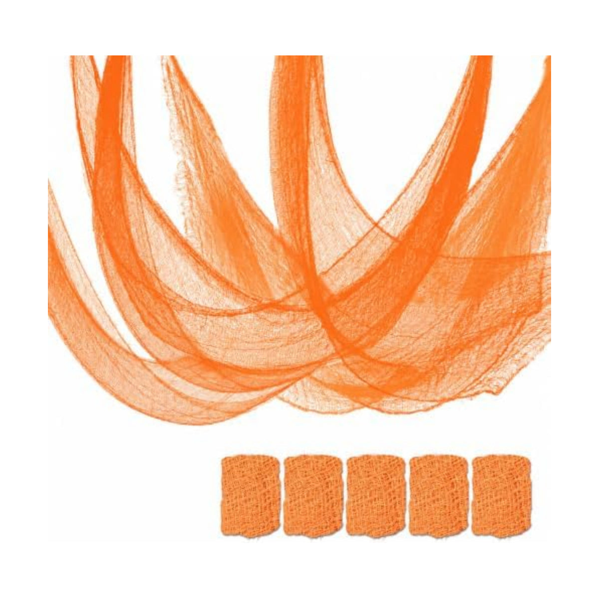 Qtisky 5 Pcs Orange Halloween/Fall Gauze Creepy Cloth Fabric Tapestry Decor