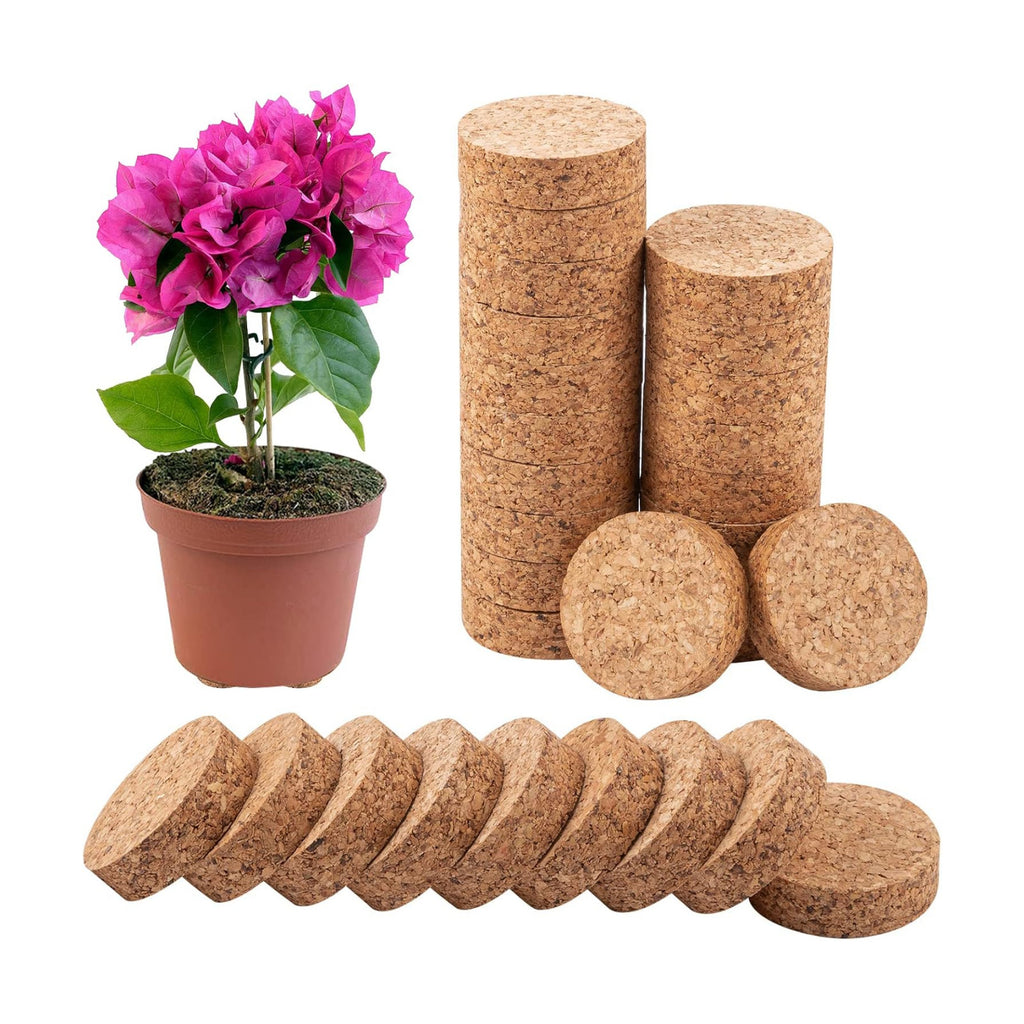 60Pcs 2" Dia Invisible Non-Slip Cork Pot Feet for Outdoor Planters Drainage
