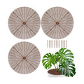ANPHSIN 3 Plant Pot Grid Cover Protectors from Animals, 20.8" Dia | Cuttable Flower Pot Soil Cover with 36 Stakes, Keep