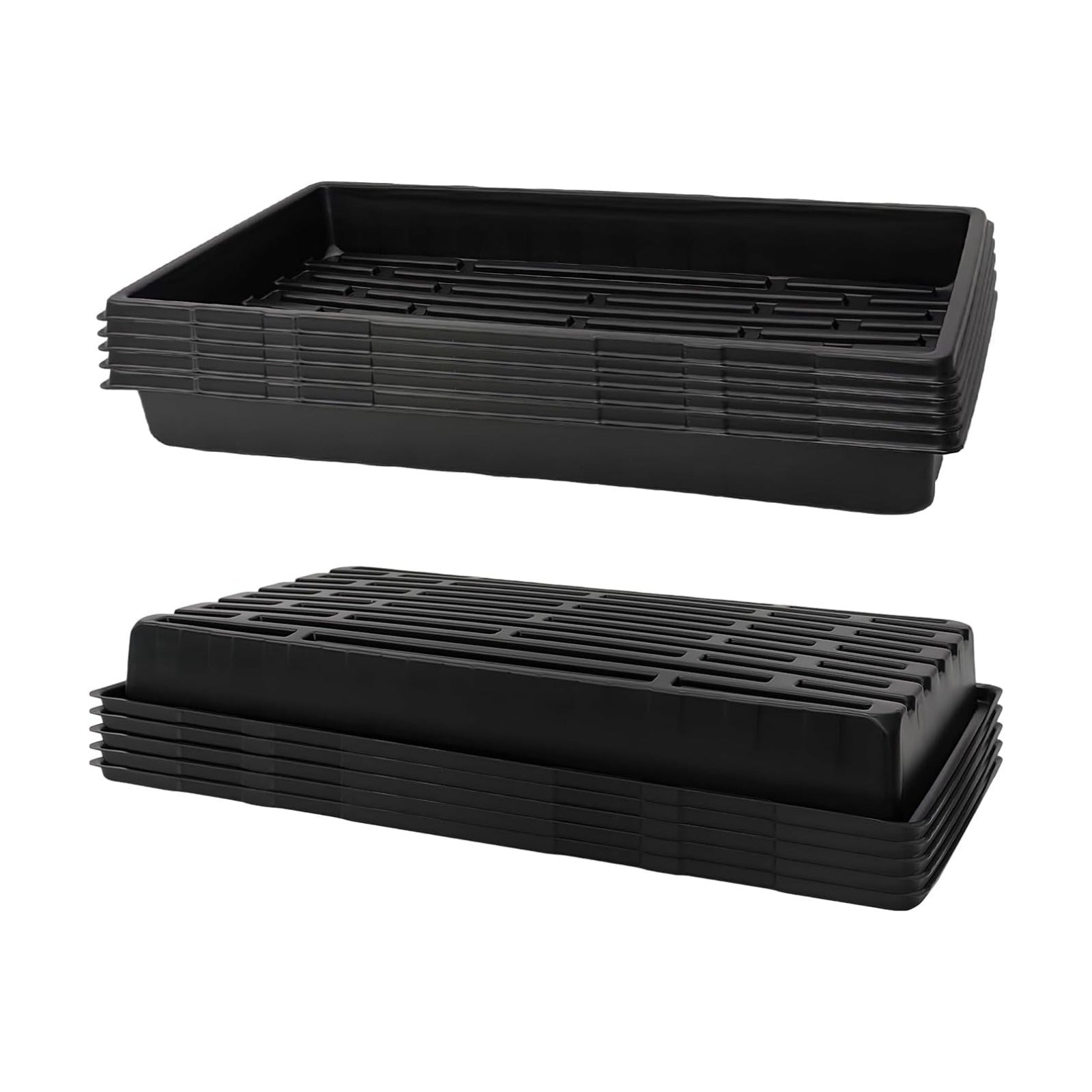 RooTrimmer 10 Pack 1020 Trays, Extra Thick Heavy Duty Seed Starting Trays - No Holes, No Leak, Reusable Propagation