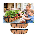 LaLaGreen Deck Railing Planter Boxes for Plants (24 Inch, 2 Pack) Black Metal Wall Planters for Outdoor Plants, Window