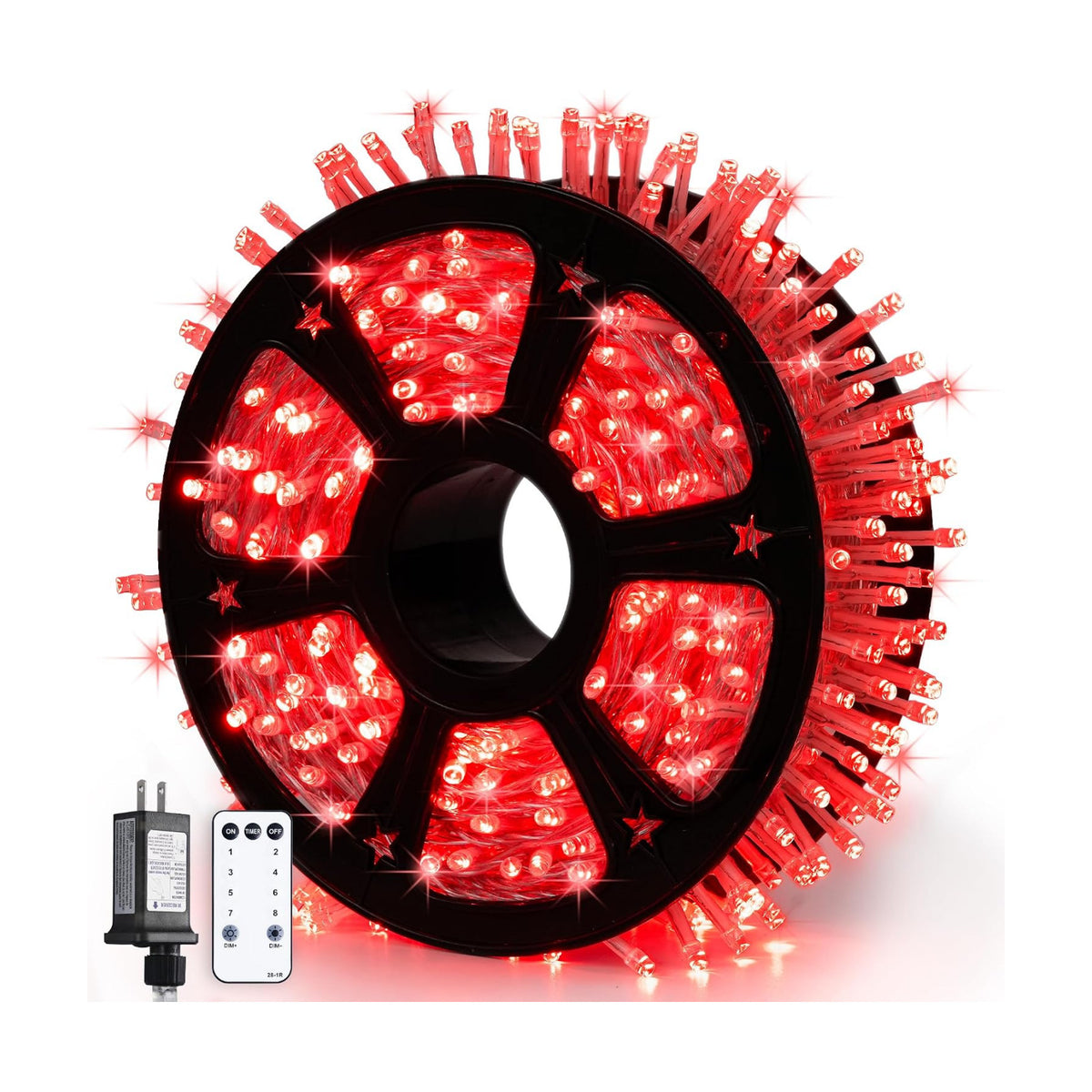JMEXSUSS 168Ft 600 LED Red Halloween Lights Outdoor Indoor Christmas Lights