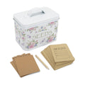 Katai – Seed Storage Box – Durable Metal Organizer for Gardeners with Lid, Monthly Dividers, 20 Envelopes & Pencil – Compact Floral Seed Packet Box