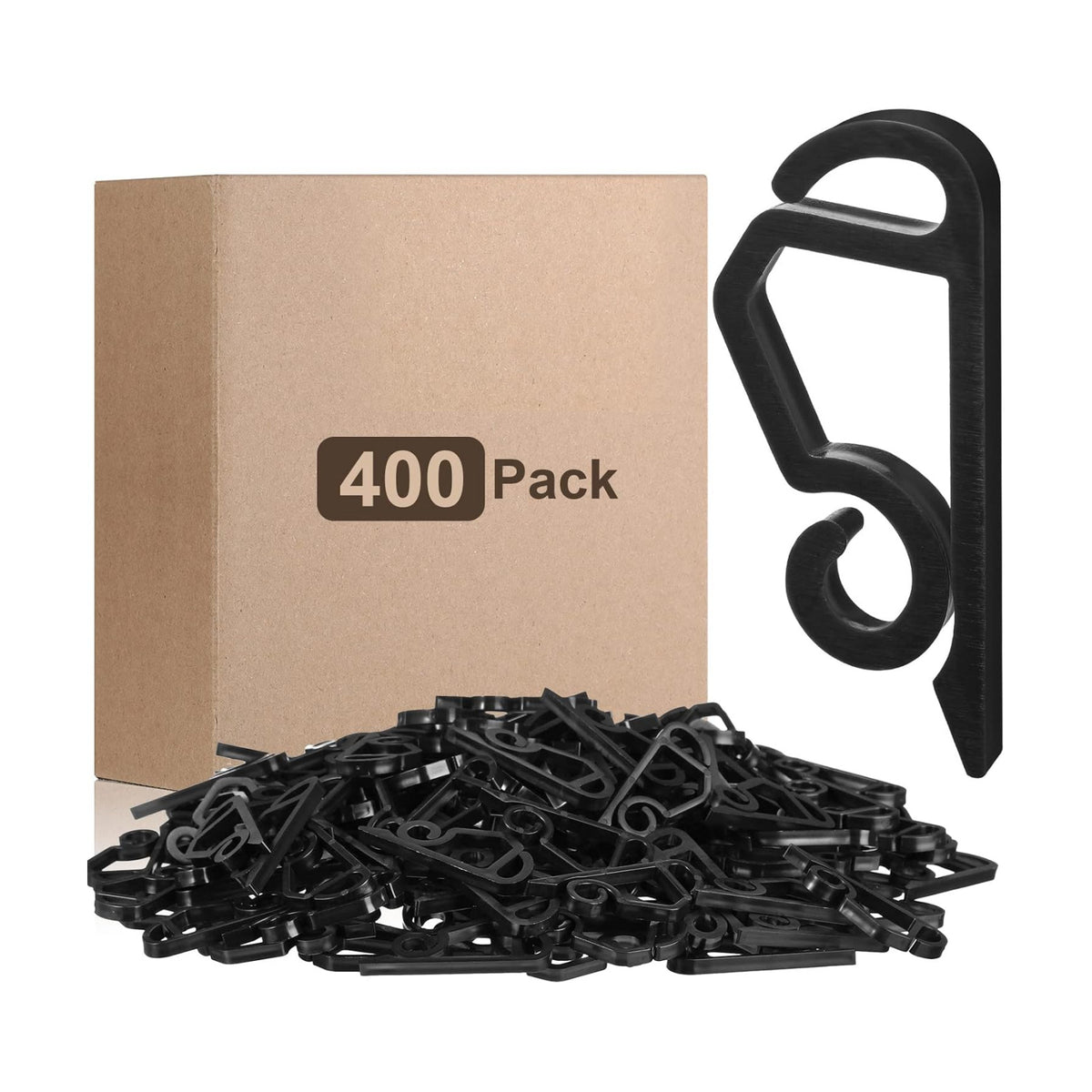Marsui 400 Pieces Christmas Light Clips Outdoor Gutter Hooks,Black