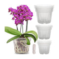 REMIAWY Orchid Pot, 9 Pack Orchid Pots with Holes, 3 Each of 4.8, 5.7 and 6.4 Inch Clear Flower Planter for Repotting, Plastic Slotted Nursery Planters Indoor Outdoor