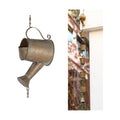 Jemeni 5 Ft Copper Patina Rain Chain, Downspout Replacement | Rain Chain for Gutter with Watering Can Design, Paired