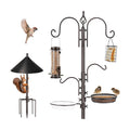 ERYTLLY Bird Feeders Bird Feeding Station Kit Bird Feeding Pole Wild Bird Feeder Hanging Kit with Squirrel Guard Baffle Suet Cage Tube Bird Feeder Planter Hanger Multi Feeder for Attracting Wild Birds