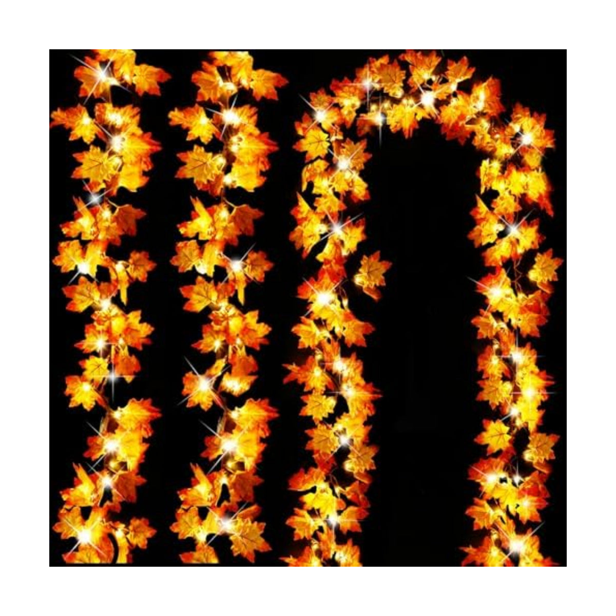 Timer&3 Pack Halloween Fall Decor 30Ft Fall Garland with Lights 60LED