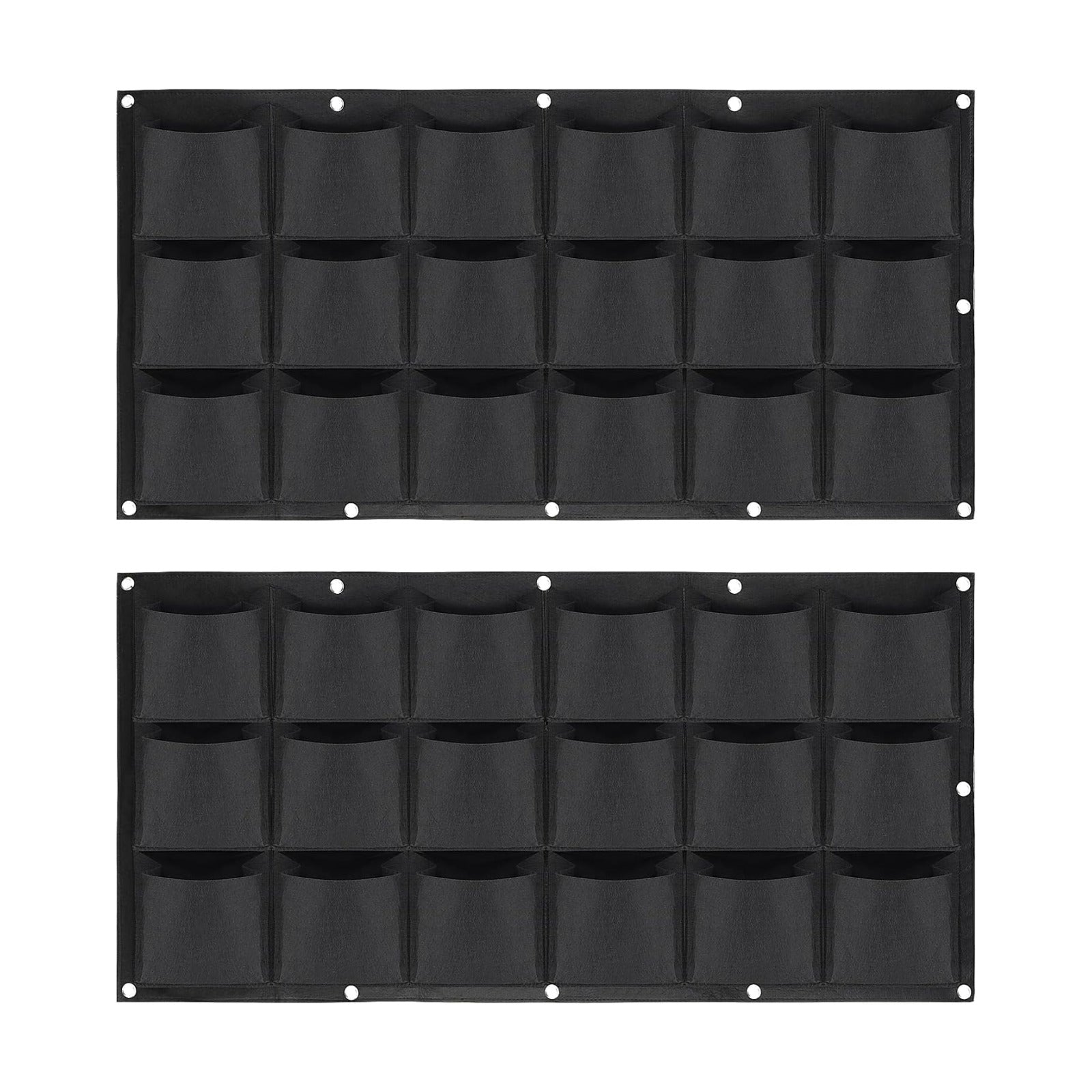 ZOENHOU 2 Pack Total 36 Roomy Pockets Horizontal Garden Planter, Waterproof Wall-Hanging Flower Pot Bags, Felt Wall