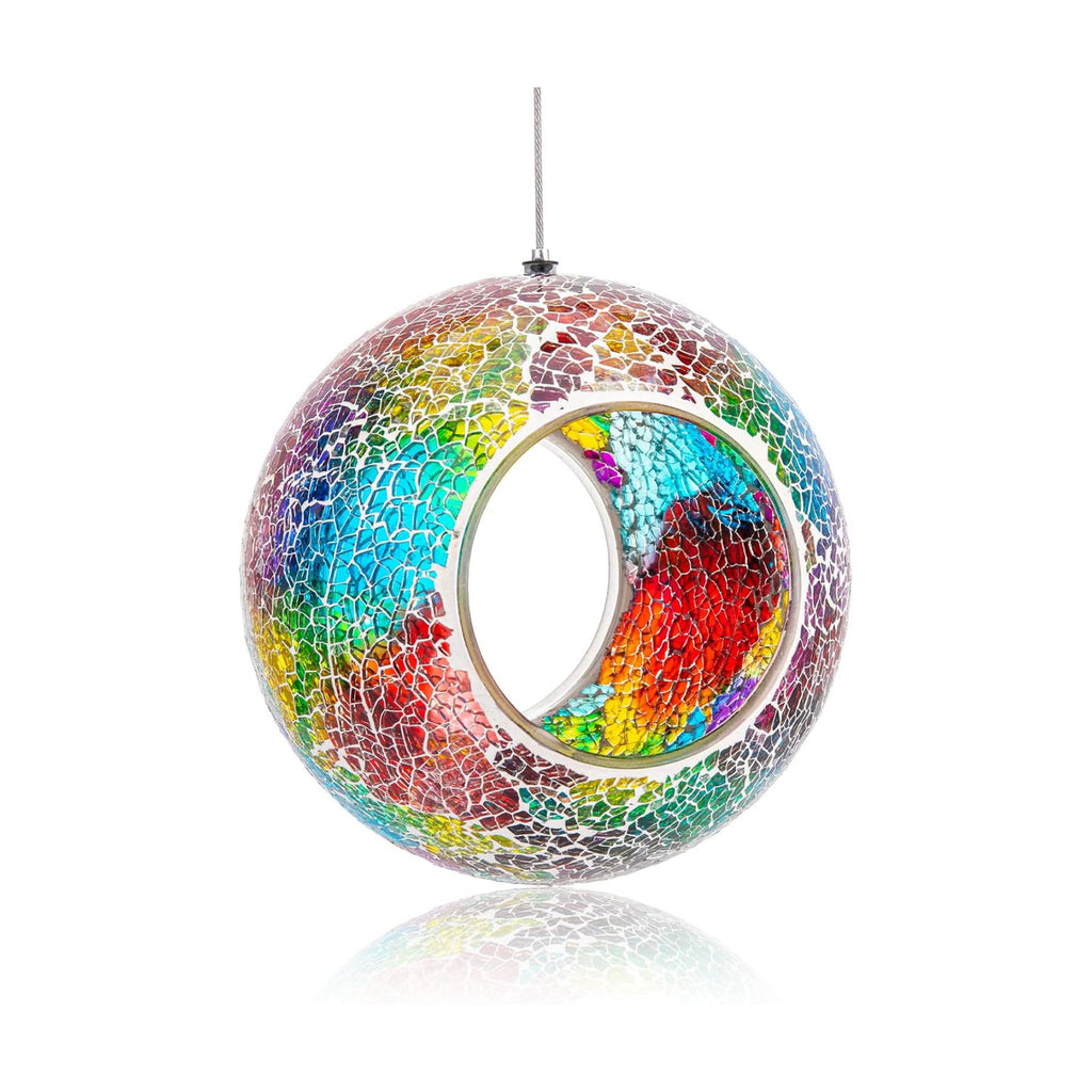 VCUTEKA Bird Feeder Mosaic Fly Through Hanging Birdfeeders for Garden Decor