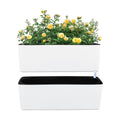 2 Pack Rectangular Planter 15.6 x 5.4 in Self Watering Planter Window Sill Planters Indoor Rectangle Plant Pot Self