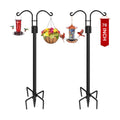 Double Shepherds Hooks for Outdoor, 2-Pack Heavy Duty Garden Pole for Hanging Bird Feeder, Plant Baskets, Solar Light