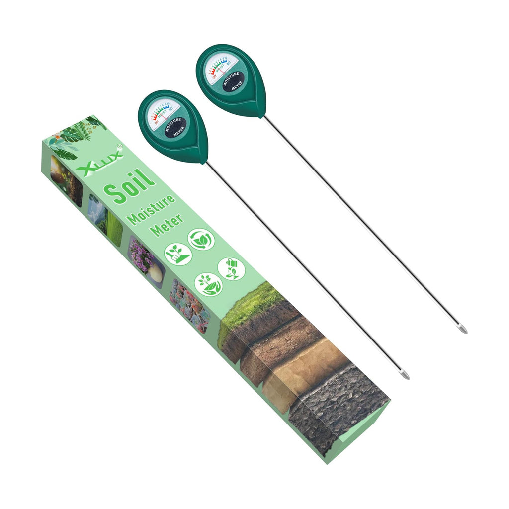 XLUX 2 Pack Long Probe Plant Soil Moisture Meter, Battery-Free