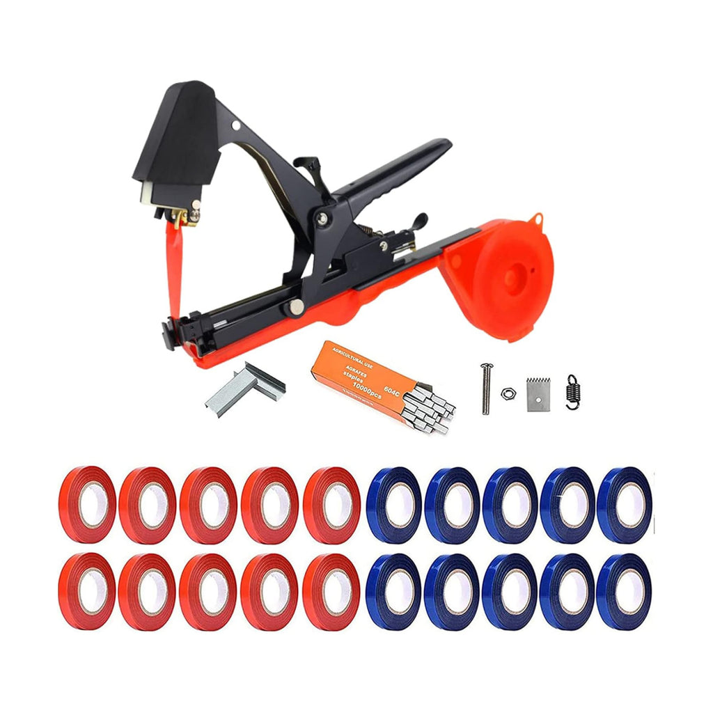 Plant Tying Machine,Plant Vine Tying Machine Tool with 10000pcs Staples 20 Rolls Tape Plant Tape Gun for