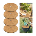 4 Pack Coconut Fiber Mulch Ring Tree Plant Protector Mat, 24 Inch | Natural Coco Coir Tree Mulch Ring Plant Pot Soil