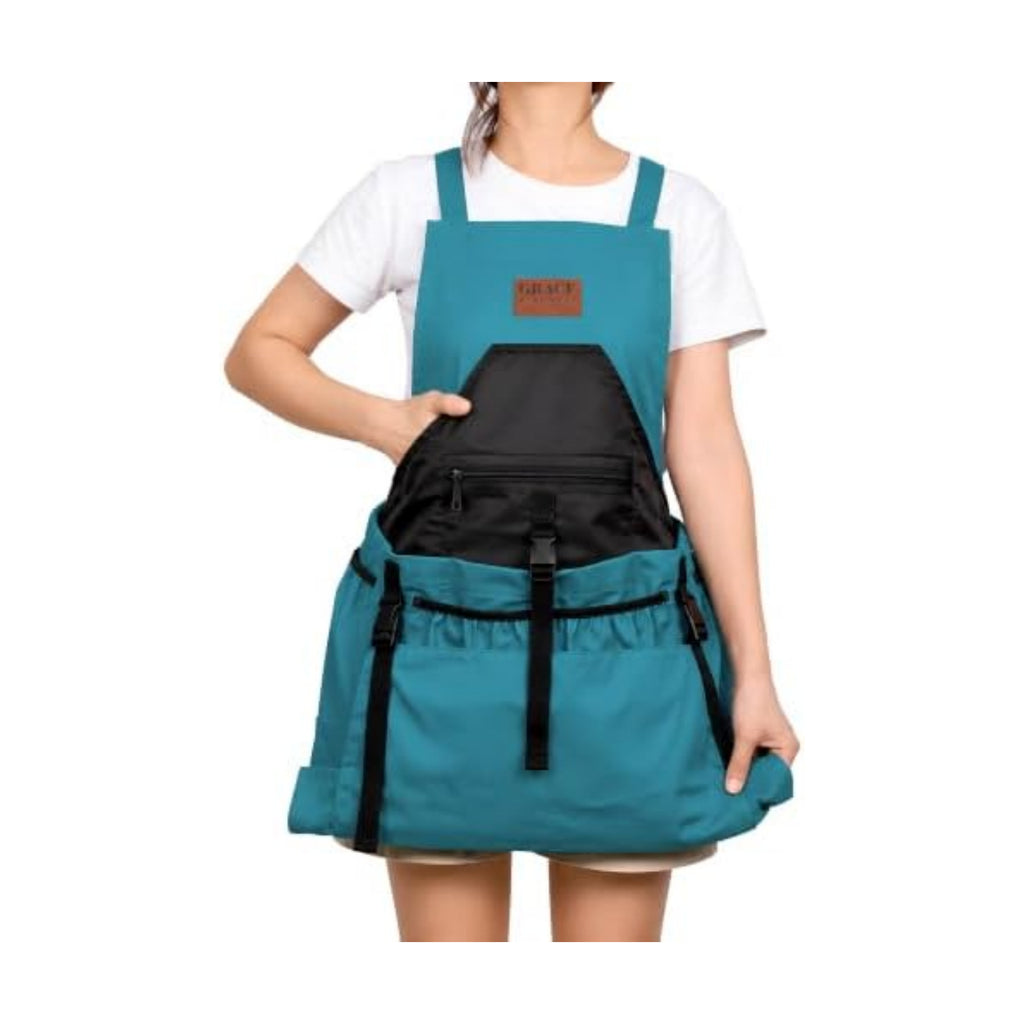 Grace and August Gardening Apron with Pockets for Women & Men - Garden Apron 7 Pockets & Internal Drawstring Bag - Great Gift