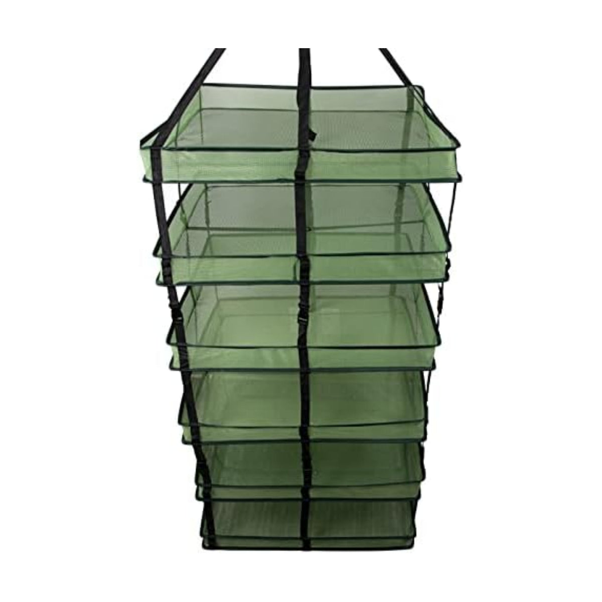 Grow1 Large Square Drying Rack 6-Layer 24x24in Collapsible Mesh Herb and Flower Hanging Dryer with Carrying Case and Center Support Strap