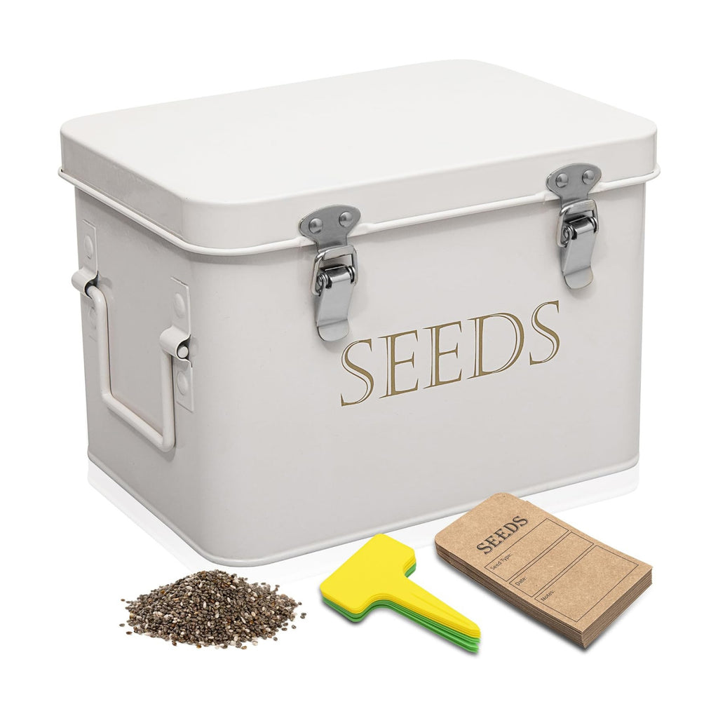 Garden Seed Storage Box with Dividers Seeds Packet Organizer Case for Gardening 3 Inner Slot Bird Plant or Vegetable