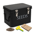 Garden Seed Storage Box with Dividers Seeds Packet Organizer Case for Gardening 3 Inner Slot Bird Plant or Vegetable