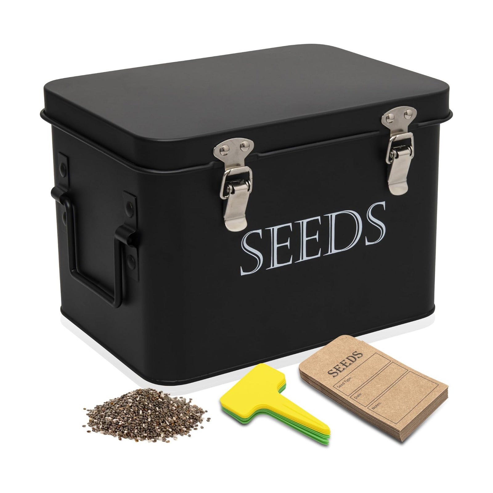 Garden Seed Storage Box with Dividers Seeds Packet Organizer Case for Gardening 3 Inner Slot Bird Plant or Vegetable