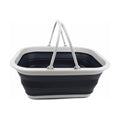 SAMMART 15L (4 Gallon) Collapsible Basket with Handle - Portable Outdoor Picnic Basket/Crate - Foldable Shopping Bag