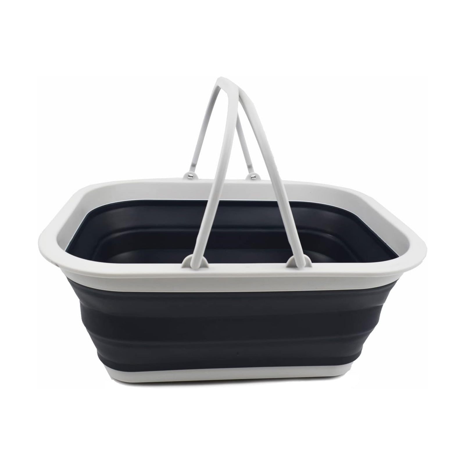 SAMMART 15L (4 Gallon) Collapsible Basket with Handle - Portable Outdoor Picnic Basket/Crate - Foldable Shopping Bag