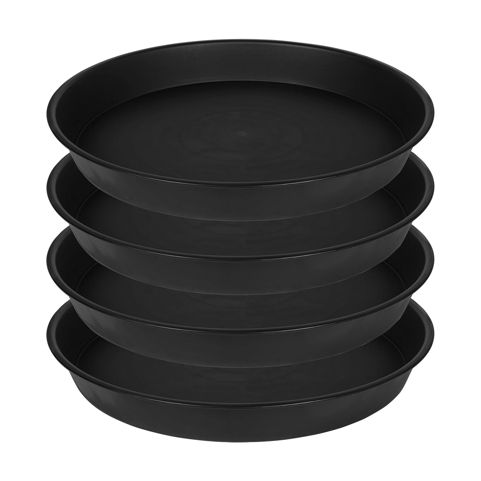 4 Pack of 16 inch Plant Saucer (13.5" Base), Heavy Duty Plastic Plant Tray for Pots, Flower Water Trays for Indoors