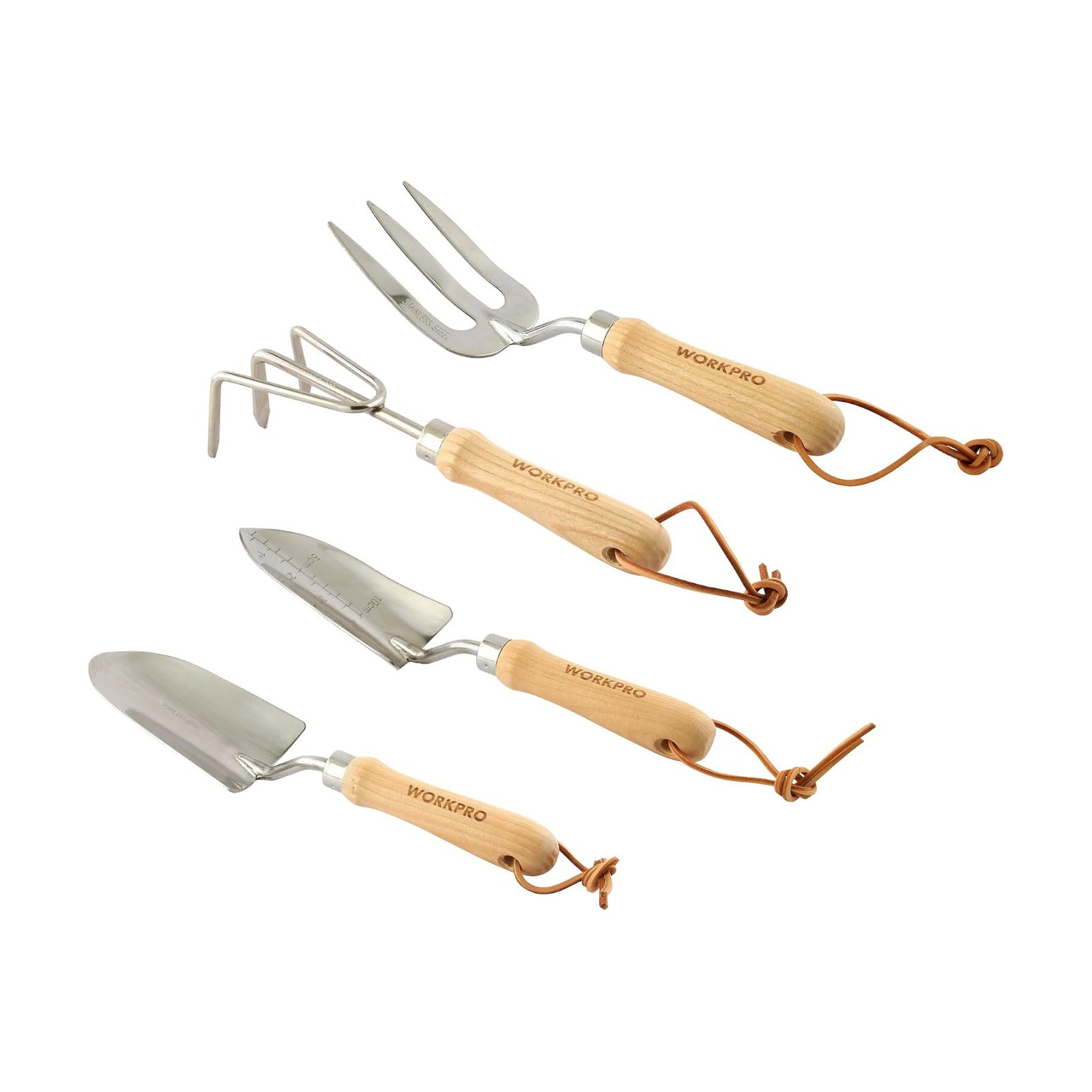 WORKPRO W005010WE 4 Piece Garden Tool Set – Heavy-Duty Stainless Steel, Includes 4 Hand Tools (1 Kit)