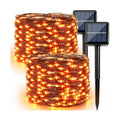 Brizled Solar Orange Fairy Lights, Outdoor Twinkle Halloween LED Lights