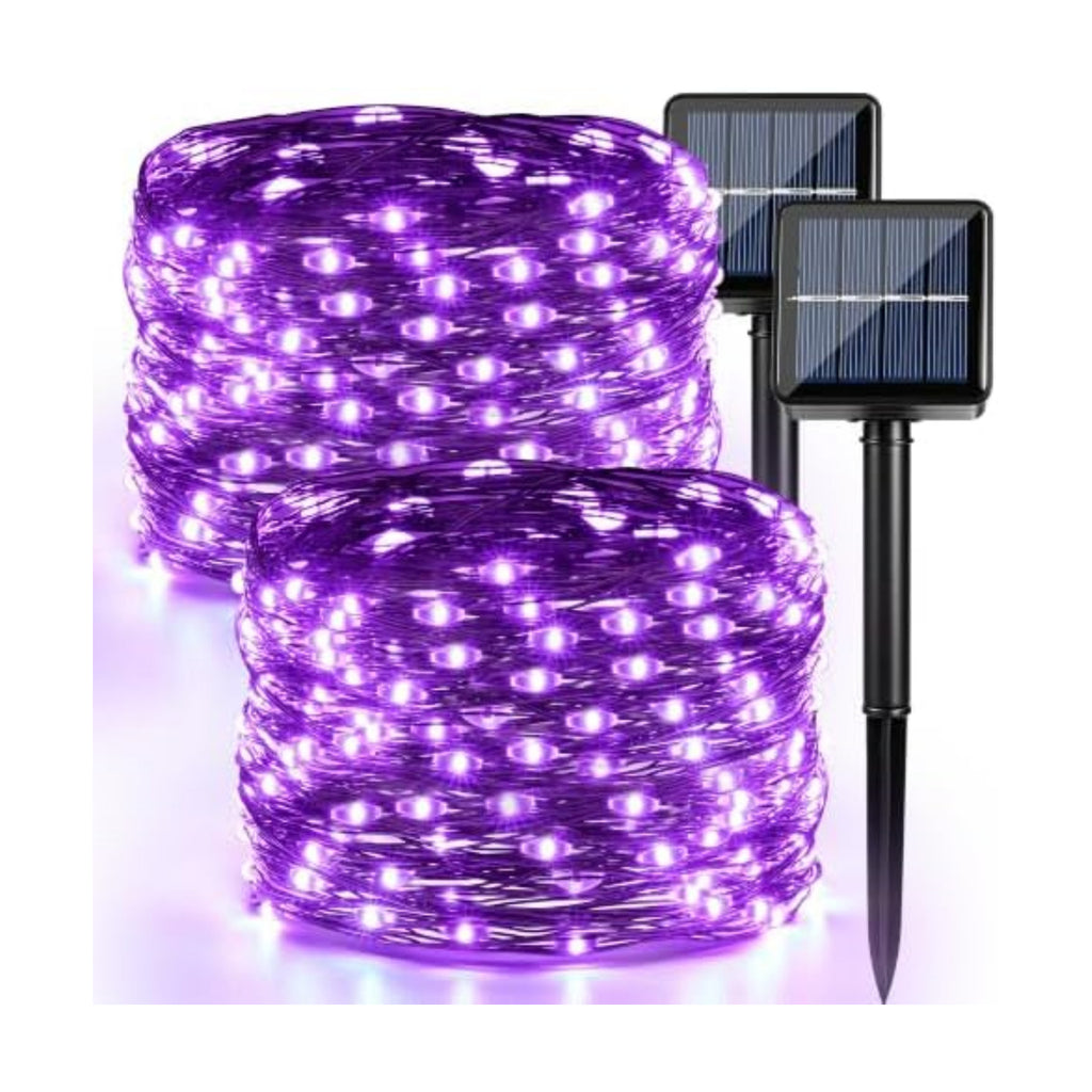 Brizled Solar Halloween Purple Fairy Lights, Outdoor Halloween String Light