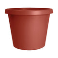 The HC Companies 16 Inch Round Prima Planter - Plastic Plant Pot with Rolled Rim for Indoor Outdoor Plants Flowers Herbs, Clay