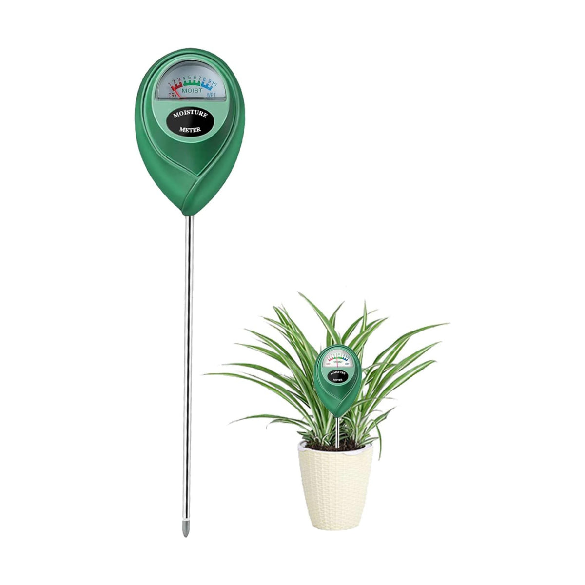 Censinda Soil Moisture Meter, Soil Moisture Monitor for House Plants, Soil Hygrometer Moisture Sensor for Indoor & Outdoor, Garden, Farm, Lawn Plant Care, No Battery Needed(Green)
