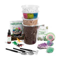 Creations by Nathalie – DIY Large Terrarium Starter Kit with Soil, Moss, Pebbles, Healing Crystal, Tools & Supplies –