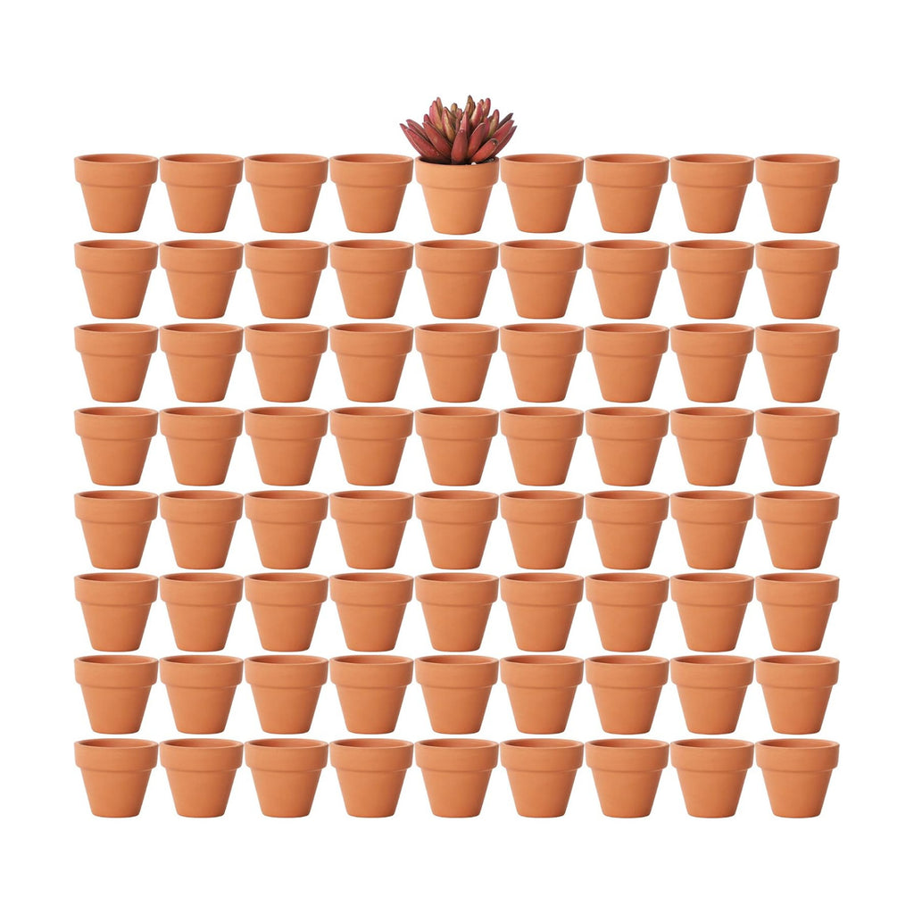 Yishang 1.9 Inch Tiny Terracotta Pots Pack of 72-Small Mini Clay Pots with Drainage Holes Flower Nursery Terra Cotta