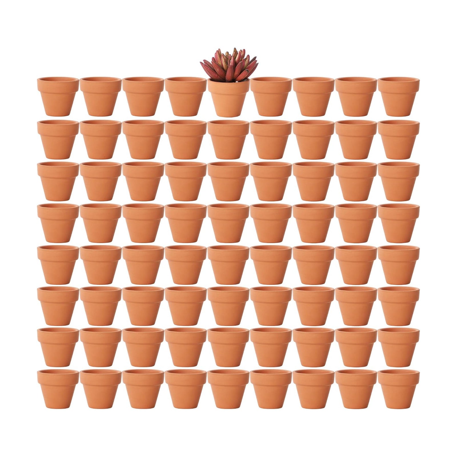 Yishang 1.9 Inch Tiny Terracotta Pots Pack of 72-Small Mini Clay Pots with Drainage Holes Flower Nursery Terra Cotta