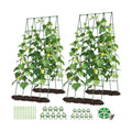 39.4" H Cucumber Trellis, 2 Pack Foldable A Frame Garden Trellis | PVC-Coated Steel Plant Support for Raised Bed