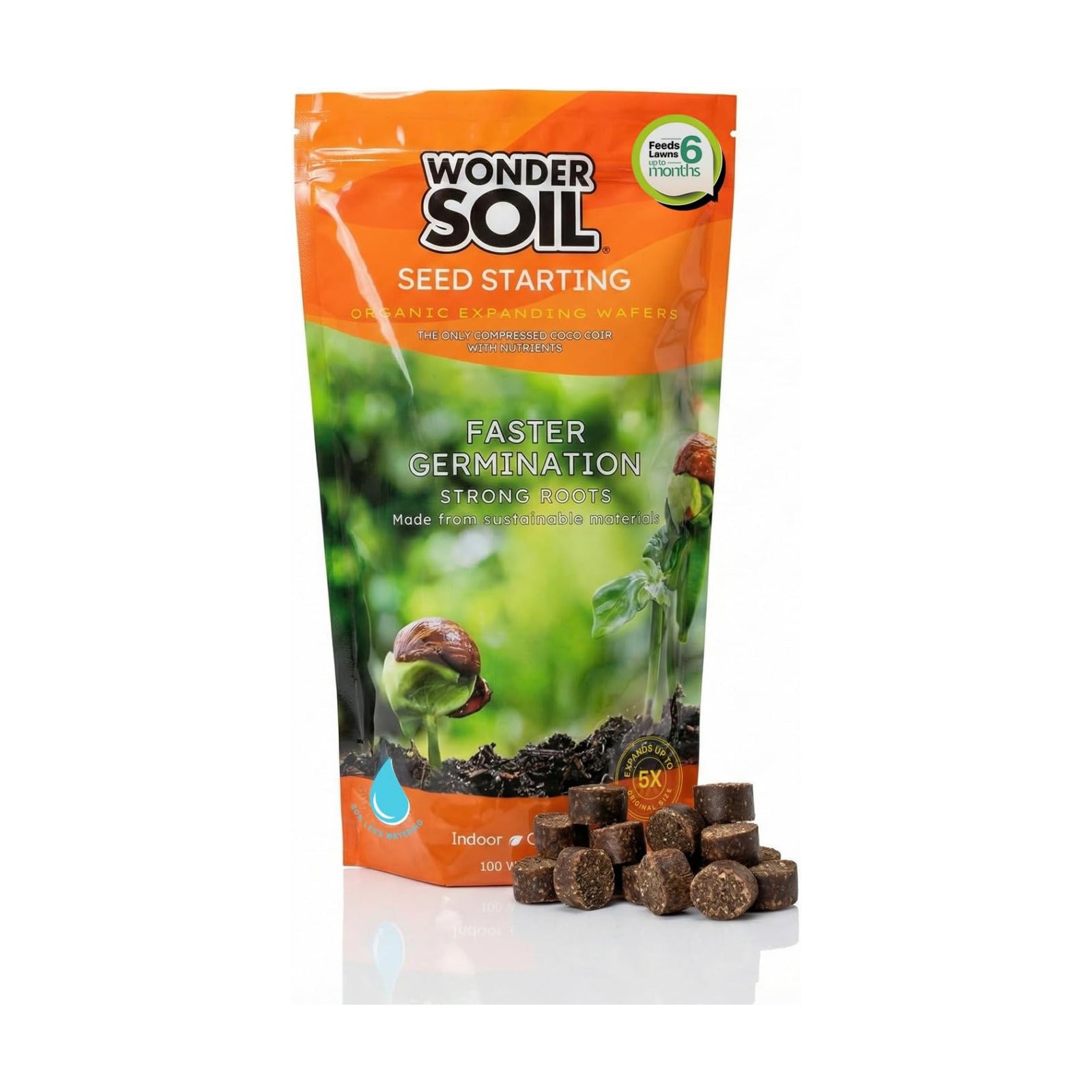 100 Organic Seed Starter Pellets | Ready to Plant Seed Starting Soil Loaded with Pre-Mixed Nutrients | Fast Germination