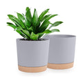 QCQHDU 10 inch Plant Pot, 2 Pack Planters for Indoor Plants with Drainage Holes & Saucer, Outdoor Flower Pots Home Garden Modern Decor