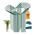 TCBWFY 10 Pack Garden Supports for Plants Metal 10" Wide x 24" High Interlock Half Round Garden Plant Support Ring