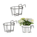 TreeLen 3Pack 10inch Railing Planter Outdoor Balcony Hanging Baskets for Plants Fence Planters Metal Potted Stand