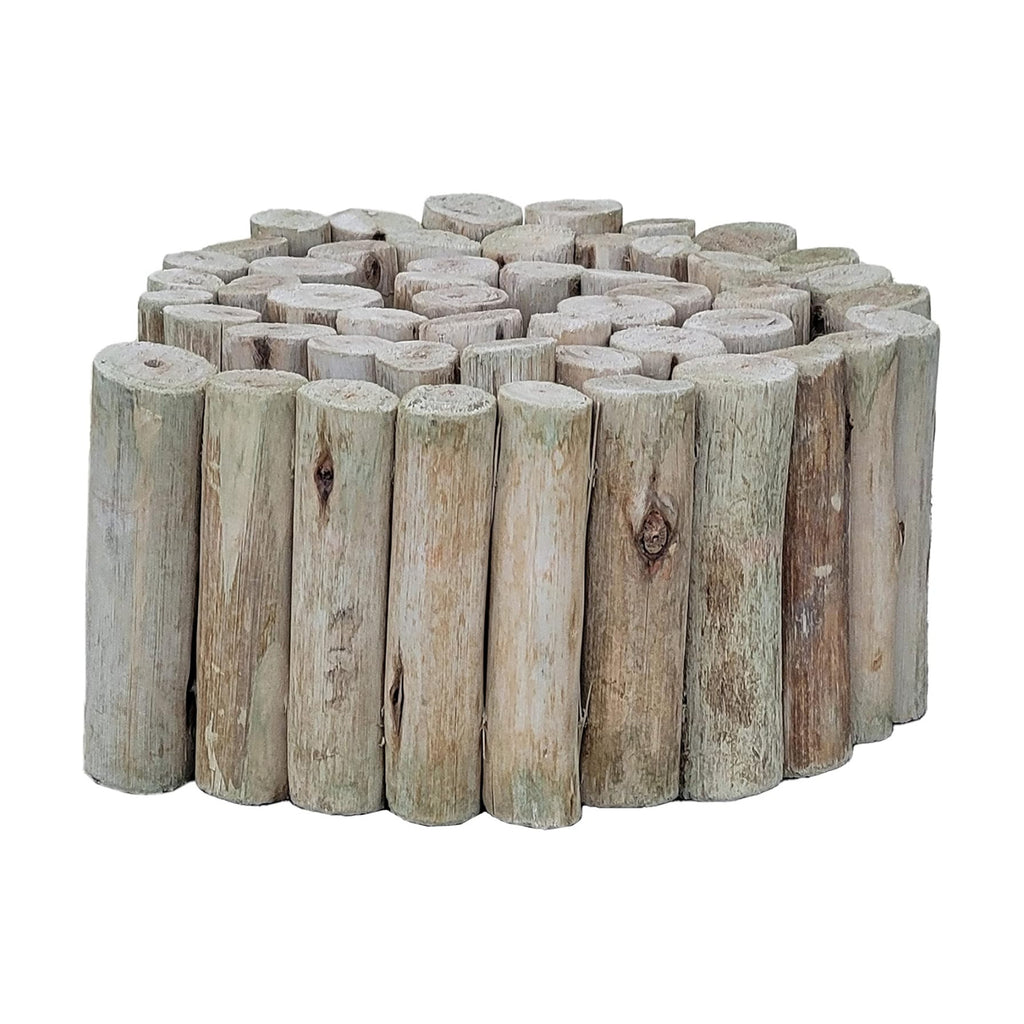 FOREVER BAMBOO Natural Eucalyptus Wood Solid Log for Garden Edging Lawn Landscape Fence Borders 72 in L x 6 in H x 1.25