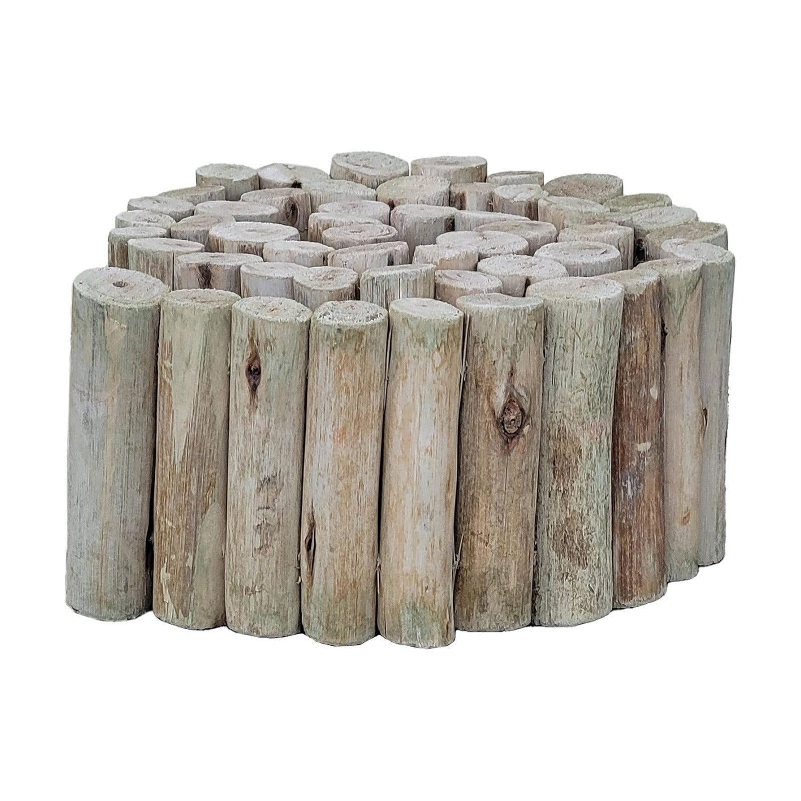 FOREVER BAMBOO Natural Eucalyptus Wood Solid Log for Garden Edging Lawn Landscape Fence Borders 72 in L x 6 in H x 1.25